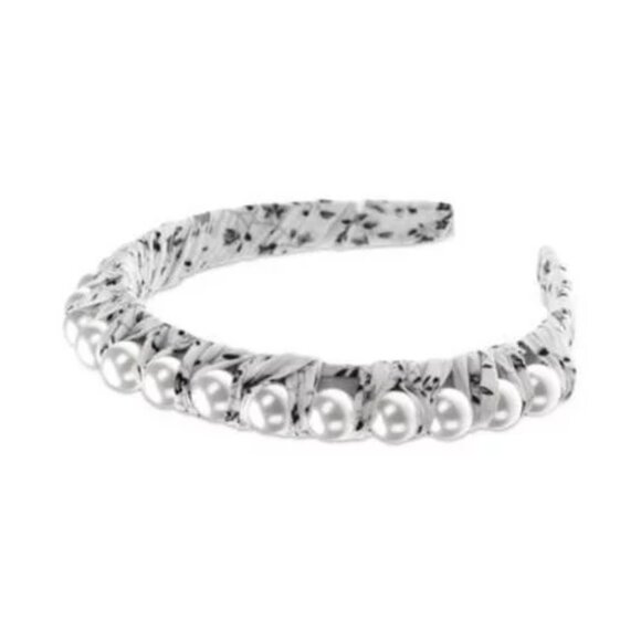 Inc International Concepts Imitation Pearl Headband in Floral-Print NWT MSRP $35 - Picture 1 of 6